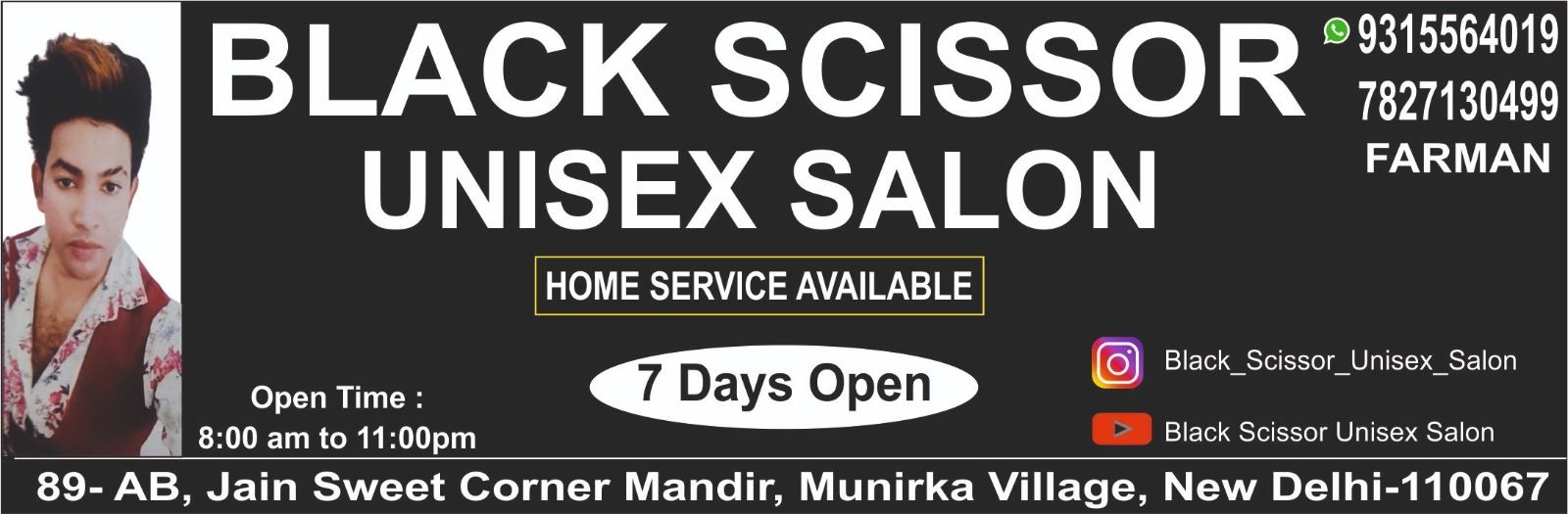 BLACK SCISSOR UNISEX SALON (Munirka Beauty Salon )
